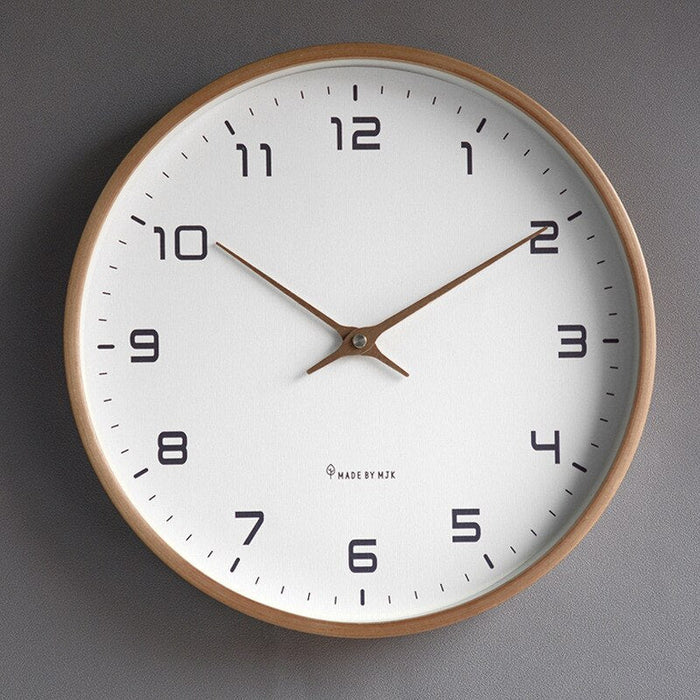 Nordic Timber Solid Wood Wall Clock - Natural Style for Any Room