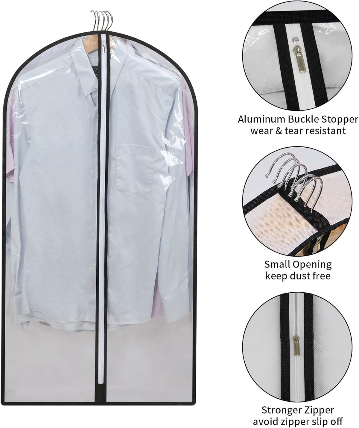PEVA Garment Cover Set - Breathable Hanging Closet Bags