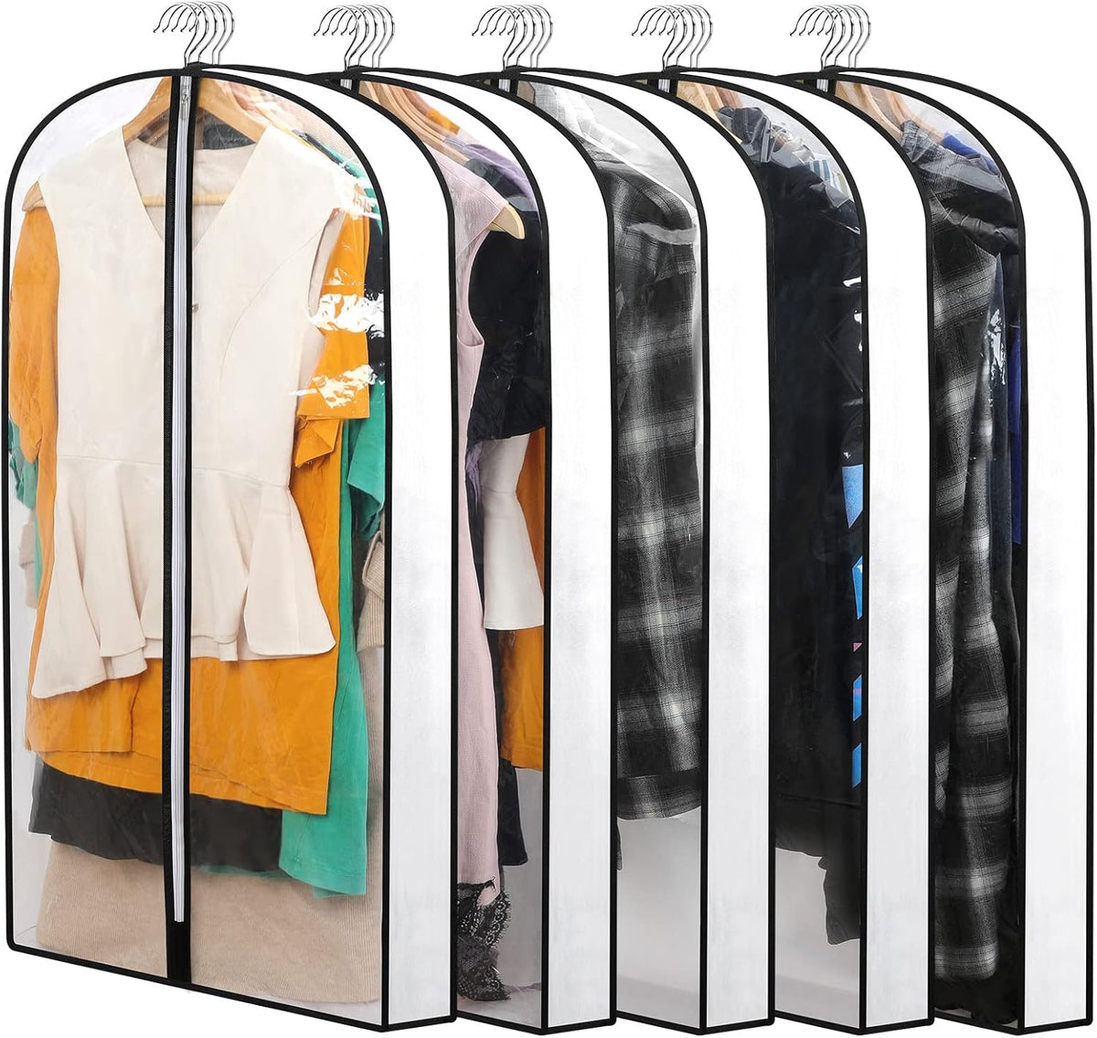 PEVA Garment Cover Set - Breathable Hanging Closet Bags